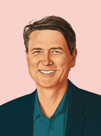 Illustrated headshot of Mike Cooper
