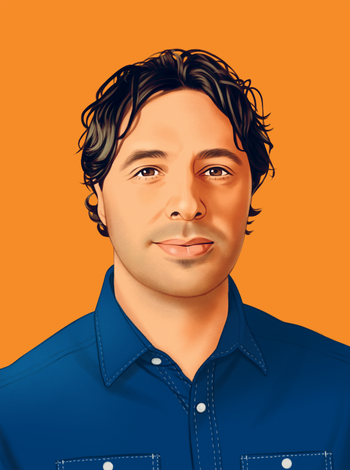 Illustrated headshot of Dylan Williams