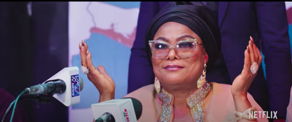 Veteran Nigerian actress Sola Sobowal is shown in a still image from the trailer of "King of Boys: The Return of the King," a new original Nigerian series for Netflix.