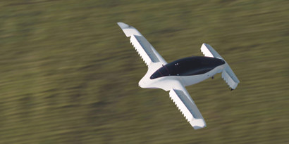 A picture from Munich flying taxi startup Lilium shows its five-seater prototype in Munich, Germany,