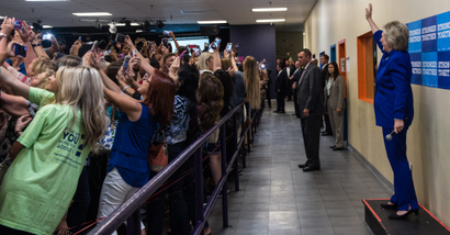Hillary Clinton Orlando Rally Selfie