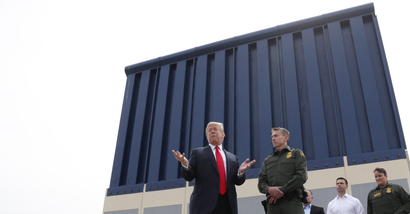 U.S. President Donald Trump visits border wall prototypes