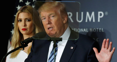 Donald Trump and his daughter Ivanka Trump attend a campaign event in Washington, DC, U.S