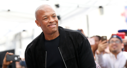 Rapper and music producer Dr. Dre attends the unveiling for the star of rapper Ice Cube on the Hollywood Walk of Fame