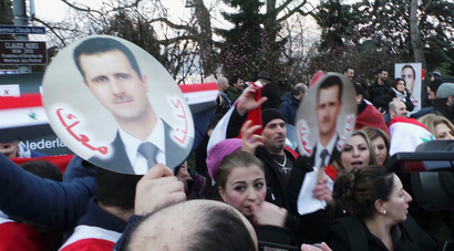 pro-Assad demonstrators