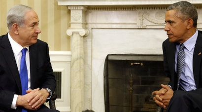 U.S. President Barack Obama meets with Israeli Prime Minister Benjamin Netanyahu in the Oval office