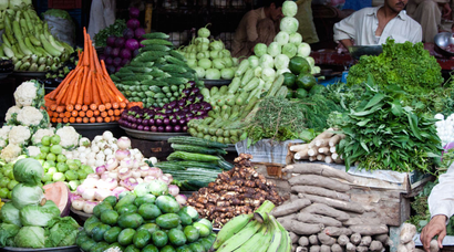 A vegetable stall at a market