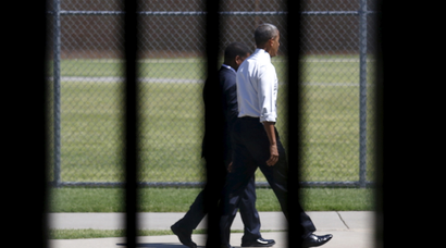 Obama at Obama visiting El Reno Correctional Institution