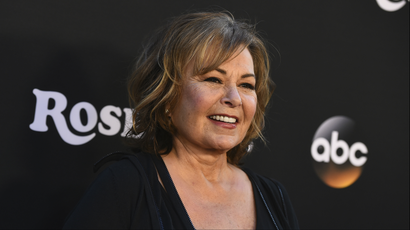The actress Roseanne Barr at a premier.