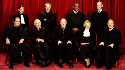 US Supreme Court justices in 1994, with former classmates, O'Connor and Rehnquist, together again.