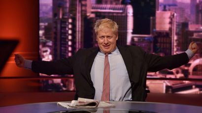 Boris Johnson on the set of The Andrew Marr Show
