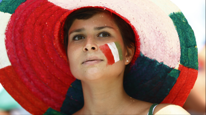 woman with italian flag