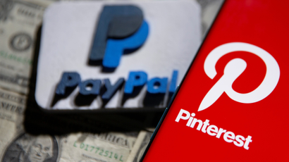 Pinterest and PayPal's logos