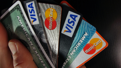 a handful of credit cards