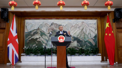 Liu Xiaoming speaks during a news conference