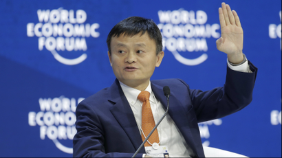 Alibaba founder Jack Ma speaks during the annual meeting of the World Economic Forum in Davos, Switzerland