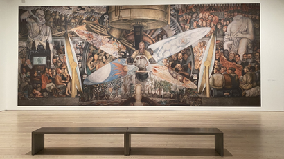 Lead image: Diego Rivera mural for Rockefeller Center reproduced at the Whitney Museum