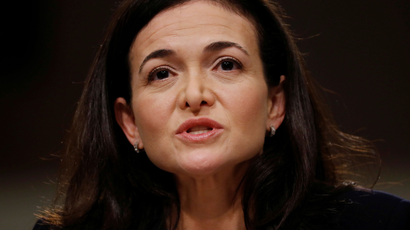 Facebook COO Sheryl Sandberg testifies before a Senate Intelligence Committee hearing on foreign influence operations on social media