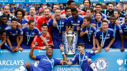 Chelsea celebrates winning Barclays Premier League.