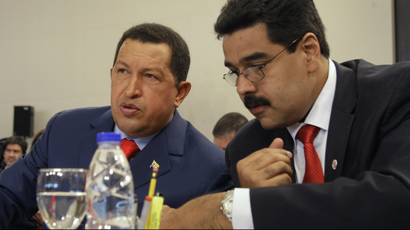 Nicolas Maduro and Hugo Chávez
