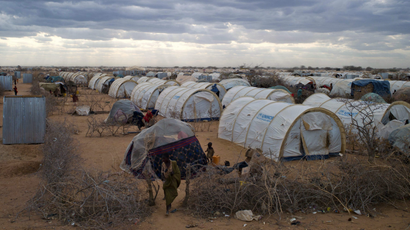 A tented settlement at the Dadaab refugee camp in Kenya.