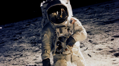 Astronaut Edwin "Buzz" Aldrin walks on the moon July 20, 1969, photographed by Neil Armstrong.
