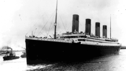 The liner Titanic leaves Southampton, England on her maiden voyage Wednesday, April 10, 1912.