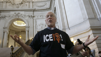 immigrant advocates at San Francisco City hall