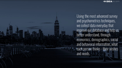 A slide from IDEIA's pitch deck stating that psychometrics can reveal people's thoughts and wishes