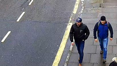 This still taken from CCTV and issued by the Metropolitan Police in London on Wednesday Sept. 5, 2018, shows Ruslan Boshirov and Alexander Petrov on Fisherton Road, Salisbury, England on March 4, 2018.