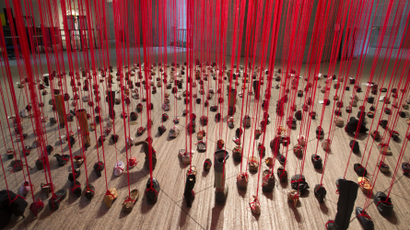Chiharu Shiota shoe installation, Smithsonian