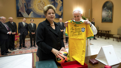 Brazilian President Dilma Rousseff and Pope Francis