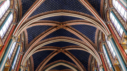 The ceiling of a church.