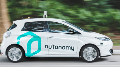 A NuTonomy self-driving taxi in Singapore