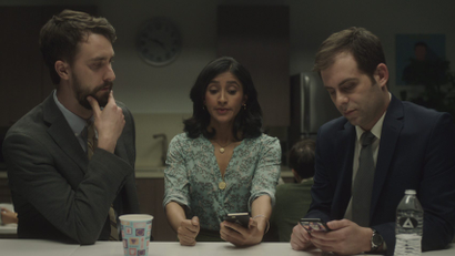 Matt, Grace, and Jake in a scene from corporate