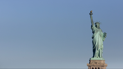 The Statue of Liberty overlooks New York Harbor, Thursday, Sept. 15, 2016.