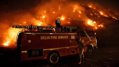 Fire at Bhalswa landfill site in New Delhi