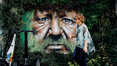 Forest Man art installation, Croatia.