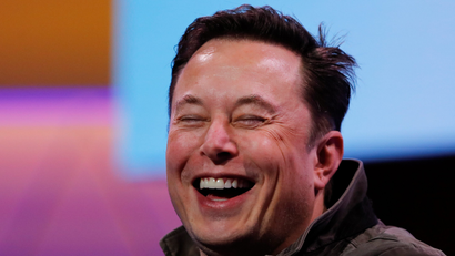 SpaceX owner and Tesla CEO Elon Musk smiles during a conversation with legendary game designer Todd Howard (not pictured) at the E3 gaming convention in Los Angeles, California, U.S., June 13, 2019.