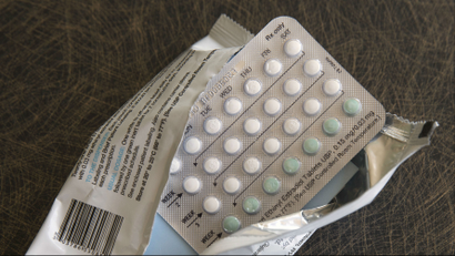 A package of hormonal birth control pills.