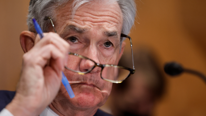U.S. Federal Reserve Chair Jerome Powell testifies before a Senate Banking, Housing, and Urban Affairs Committee hearing