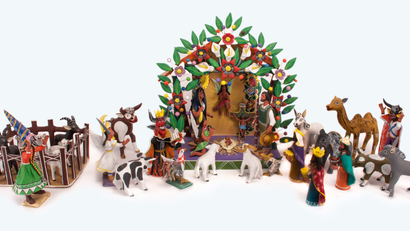 Artisanal Mexican nativity scene