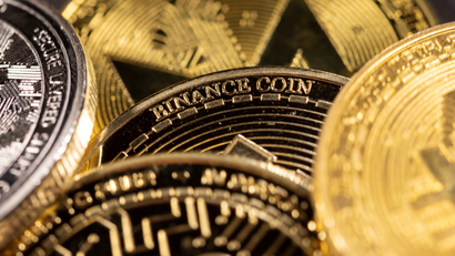 Illustration shows representation of Binance cryptocurrency exchange token