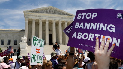 abortion rights protestors outside the US supreme court