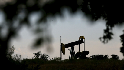 An oil pump jack can be seen in Cisco, Texas.