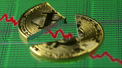 Broken representation of the Bitcoin virtual currency