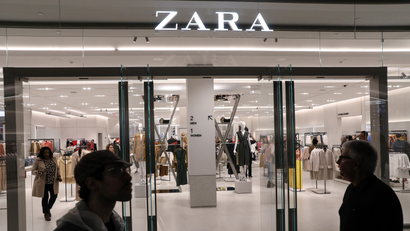 People shop at a Zara store during the grand opening of The Hudson Yards development, a residential, commercial, and retail space on Manhattan's West side in New York City