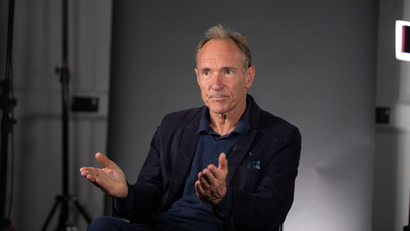 World Wide Web founder Tim Berners-Lee speaks during an interview ahead of a speech at the Mozilla Festival 2018 in London, Britain October 27, 2018. Picture taken October 27, 2018.