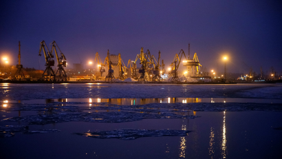 Cranes at the port of Mariupol