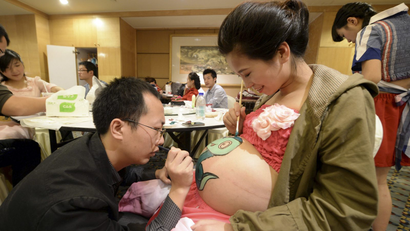 China belly painting.